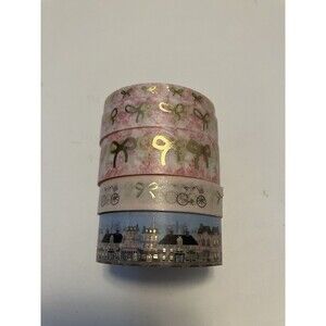 Simply Gilded Washi Tape Paris In The Spring Lot Of 5 Eiffel Tower Pink Floral